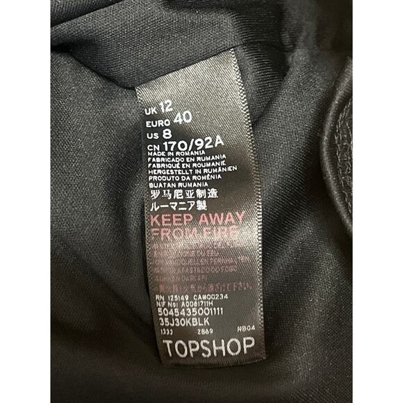 Topshop Women's Tinsel Tuxedo Dress Polyester Black Size S - Picture 5 of 5